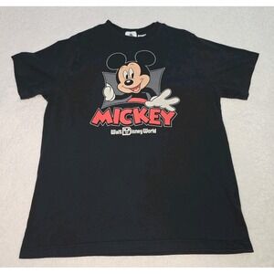 Walt Disney World Mens Mickey Black Short Sleeve Cotton Tshirt Size XL